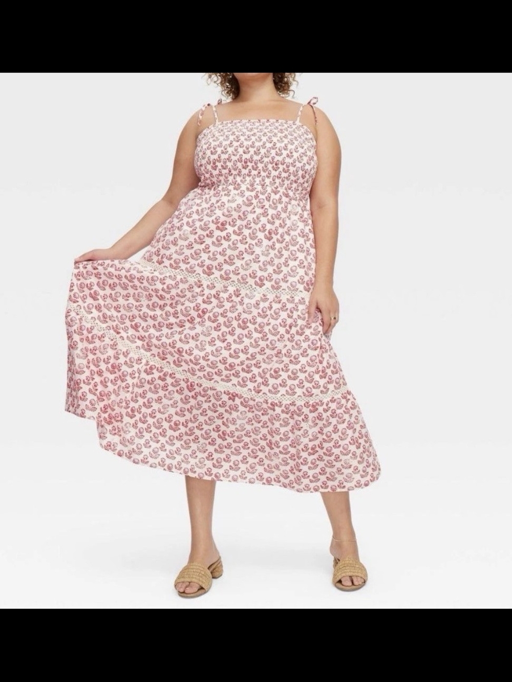 ROLLER RABBIT x Target Women’s White and Red Floral Tiered Maxi Dress - Picture 13 of 14